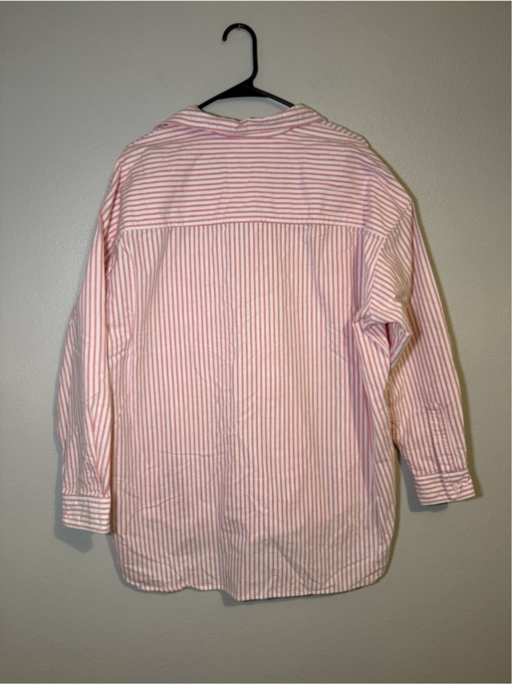 Frank & Eileen Button-Up Cotton Shirt Sz M Shirley Womens Long Sleeve Strip Pink - Picture 4 of 4